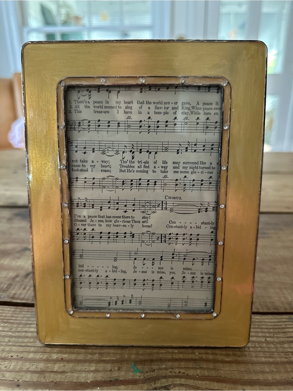 Picture frame Ashleigh Manor gold enamel rhinestones 4 x 6 metal heavy yellow